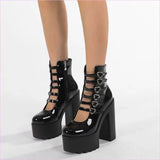Love Heart Waterproof Platform Boots with Chunky Heel for Bold Style