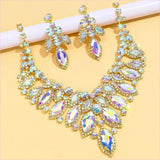 Luxury Black Rhinestone Drag Queen Necklace and Earrings Set