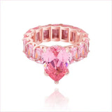 Luxury Iced Bling Water Drop Pinky Baguette Ring for Sophisticated Style