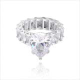 Luxury Iced Bling Water Drop Pinky Baguette Ring for Sophisticated Style