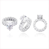 Luxury Iced Bling Water Drop Pinky Baguette Ring for Sophisticated Style