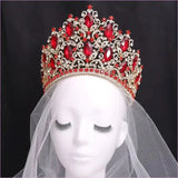 Luxury Royal Crown Tiara with Crystals and Filigree Designs
