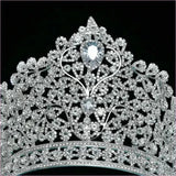 Luxury Zirconia Large Bridal Crown Crystal Tiara Headdress for Brides