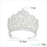 Luxury Zirconia Large Bridal Crown Crystal Tiara Headdress for Brides