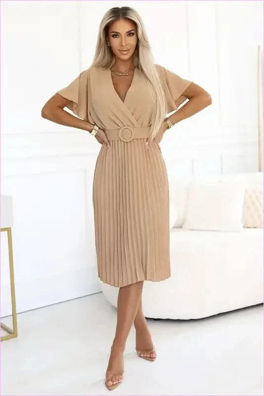 Lyra Caramel Dress Numoco Basic Brand