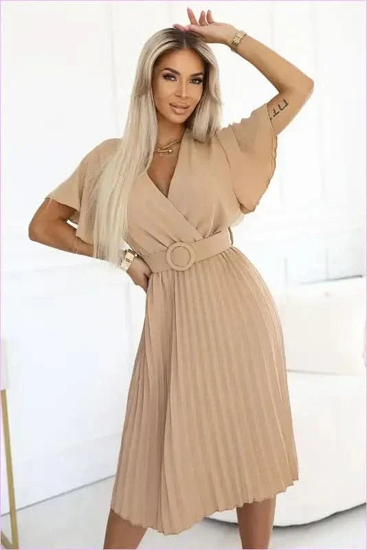 Lyra Caramel Dress Numoco Basic Brand