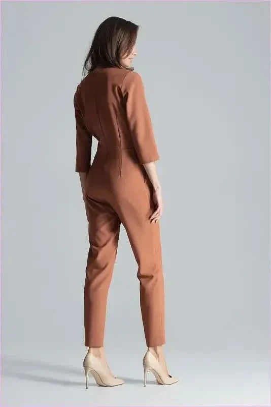 Maroon Envelope Neck Jumpsuit Unique Style