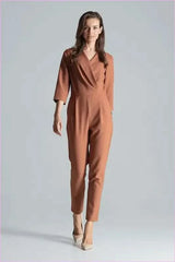 Maroon Envelope Neck Jumpsuit Unique Style