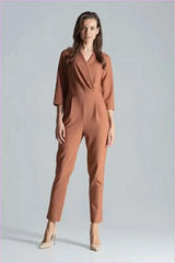 Maroon Envelope Neck Jumpsuit Unique Style