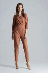 Maroon Envelope Neck Jumpsuit Unique Style