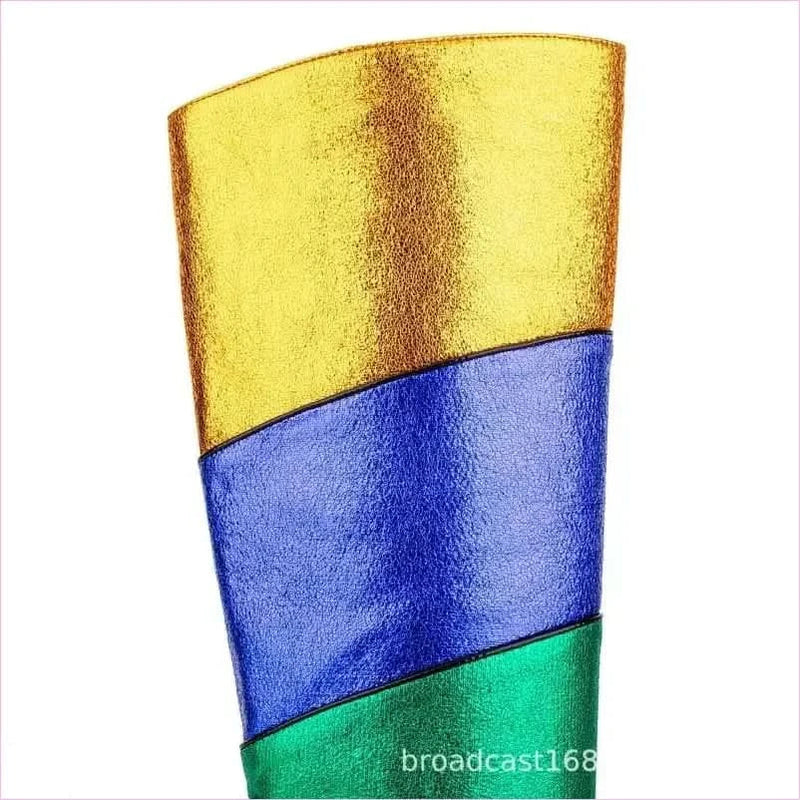 Metallic Rainbow Pointed Toe Chunky Heel Mid Boots for Pride Vibes