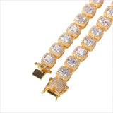 Necklace with Square Cubic Zirconia for Maximum Shine Hip-hop Luxury