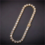 Necklace with Square Cubic Zirconia for Maximum Shine Hip-hop Luxury