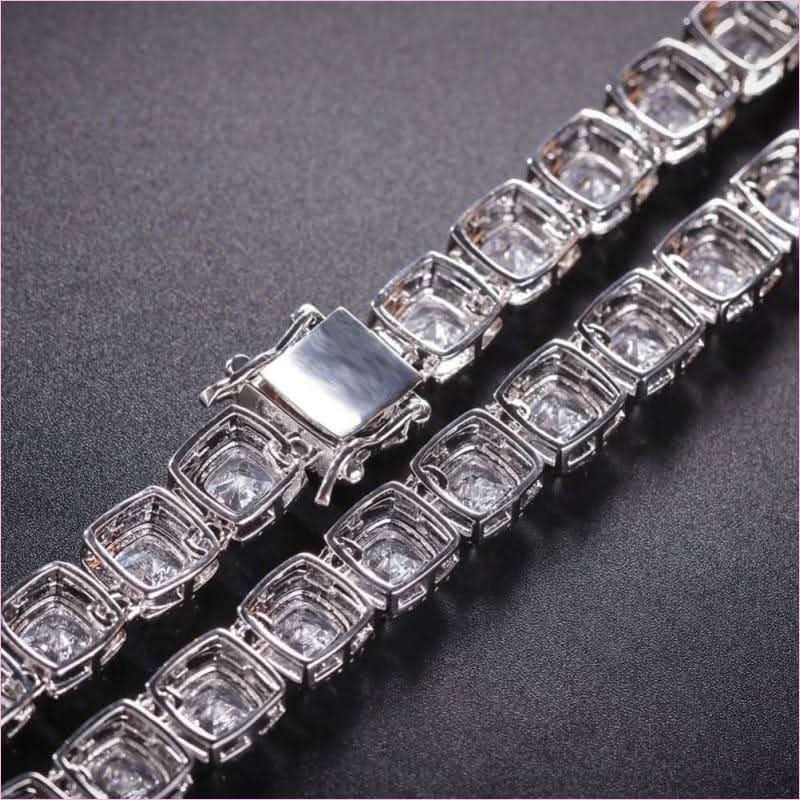 Necklace with Square Cubic Zirconia for Maximum Shine Hip-hop Luxury