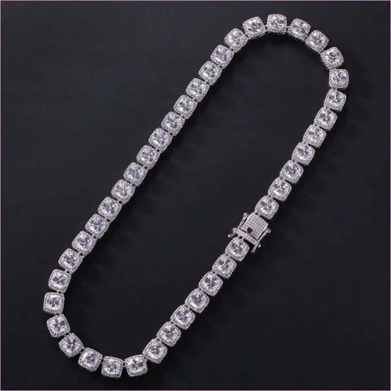 Necklace with Square Cubic Zirconia for Maximum Shine Hip-hop Luxury