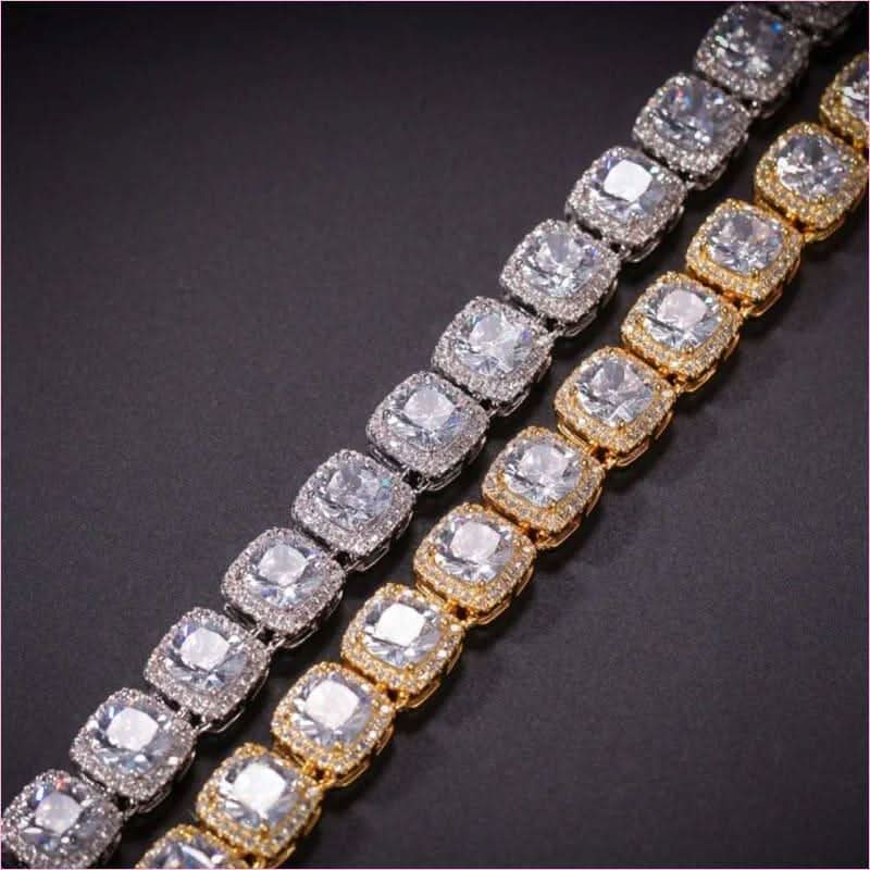 Necklace with Square Cubic Zirconia for Maximum Shine Hip-hop Luxury