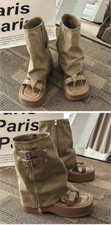 New Platform Motorcycle Fashion Tribal Pants Boots for Bold Style