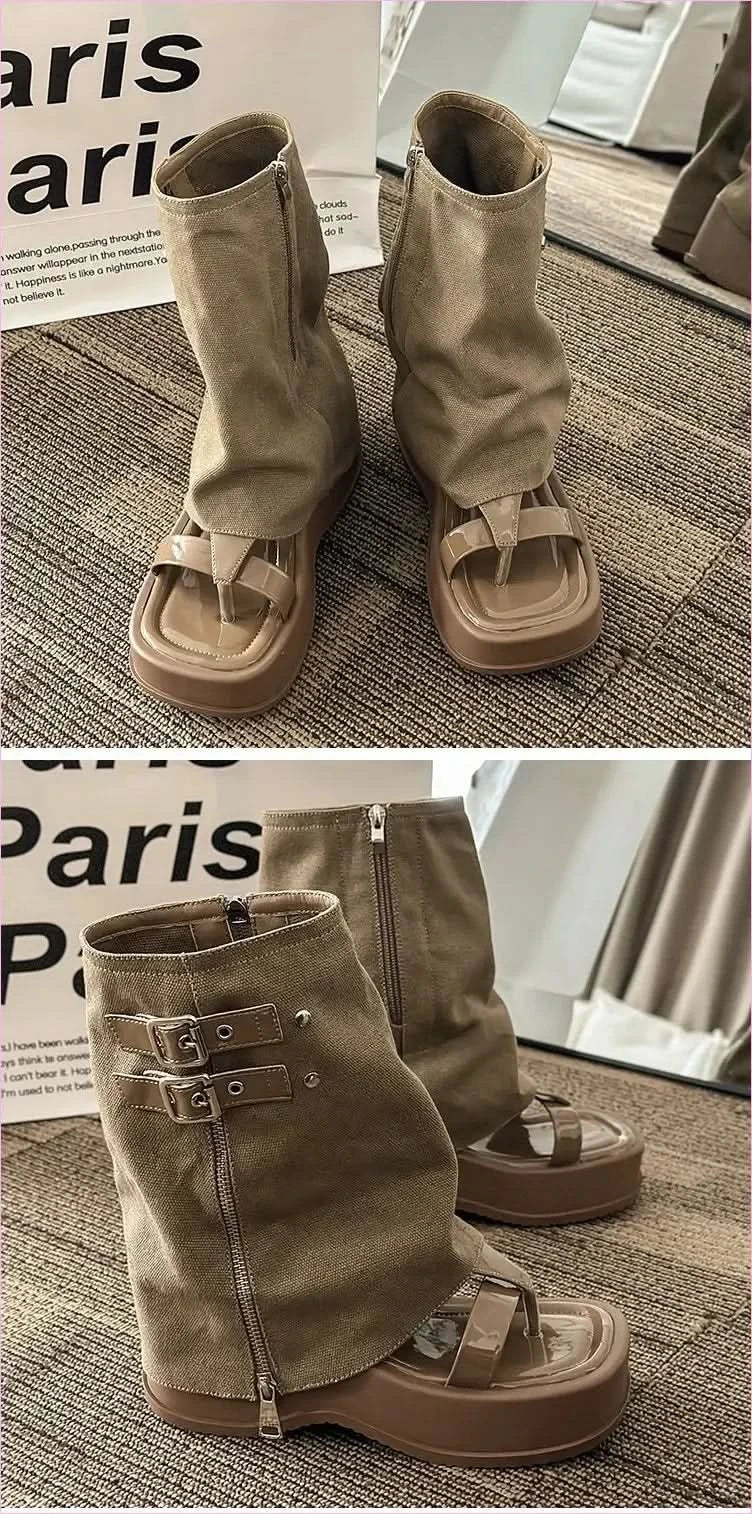 New Platform Motorcycle Fashion Tribal Pants Boots for Bold Style