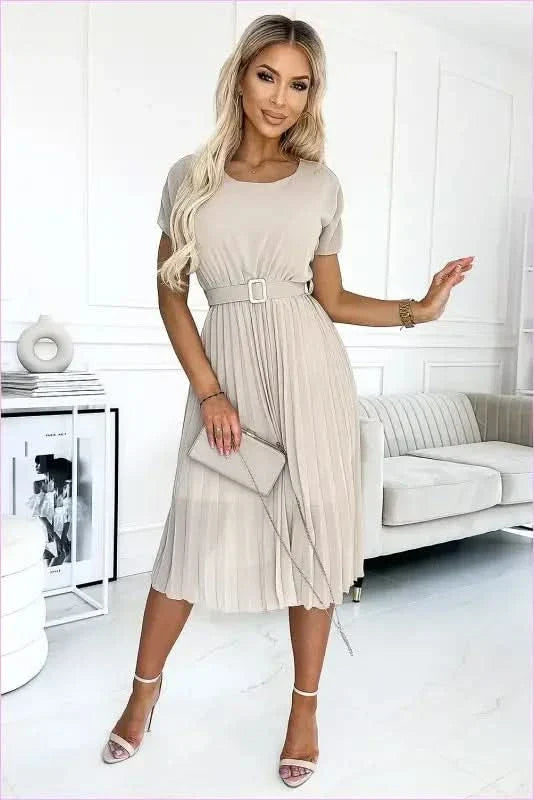 Numoco Dirty Pink Chiffon Dress Unique Style