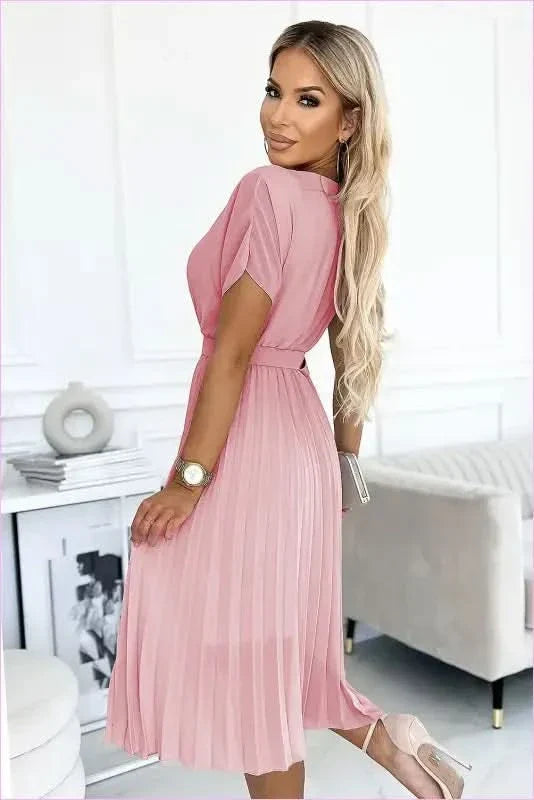 Numoco Dirty Pink Chiffon Dress Unique Style