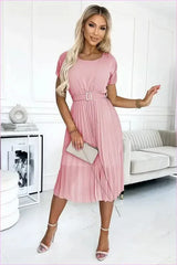 Numoco Dirty Pink Chiffon Dress Unique Style