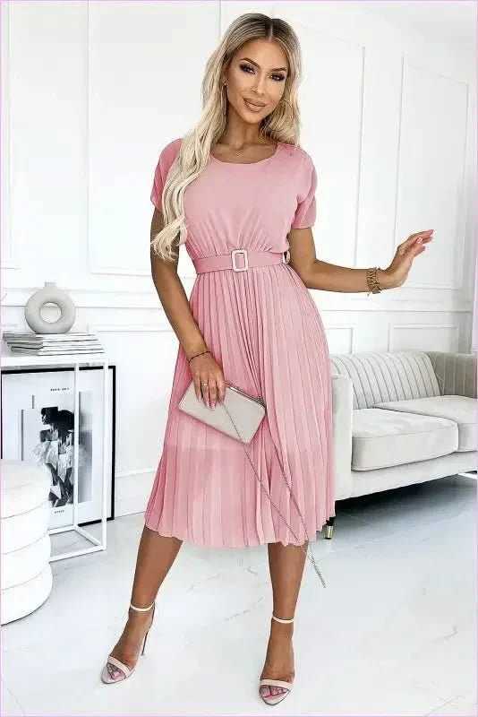 Numoco Dirty Pink Chiffon Dress Unique Style