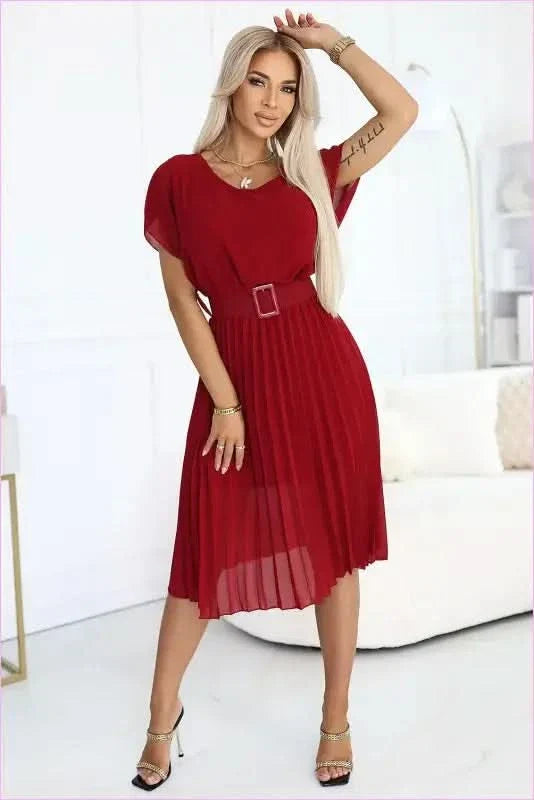 Numoco Dirty Pink Chiffon Dress Unique Style