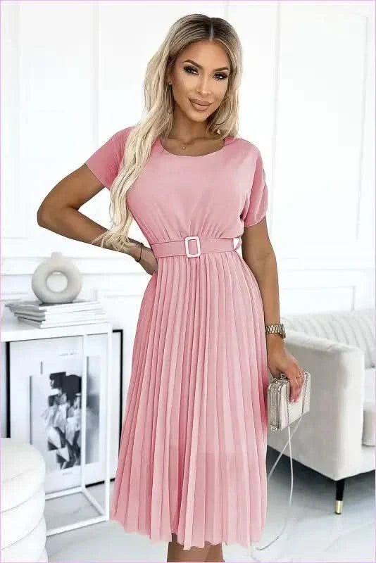 Numoco Dirty Pink Chiffon Dress Unique Style