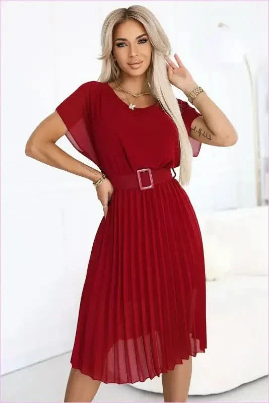 Numoco Dirty Pink Chiffon Dress Unique Style