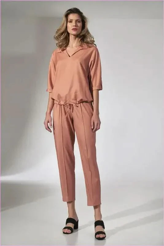 Orange Tapered Trousers Unique Style Fashion