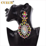Ornate Crystal Chandelier Luxury Earrings Stunning Huge Drop Style