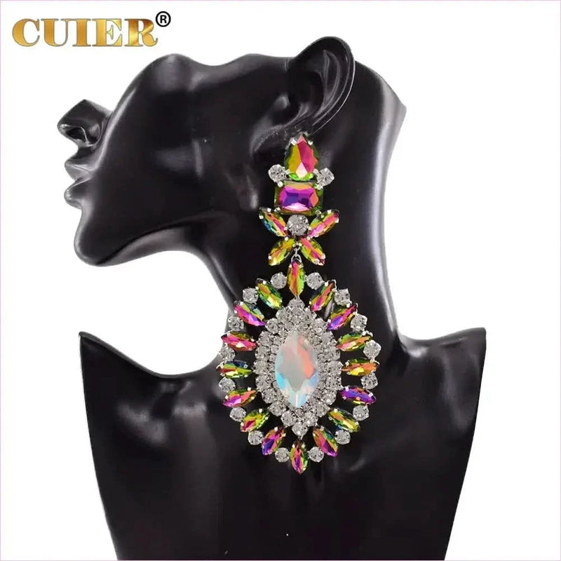 Ornate Crystal Chandelier Luxury Earrings Stunning Huge Drop Style