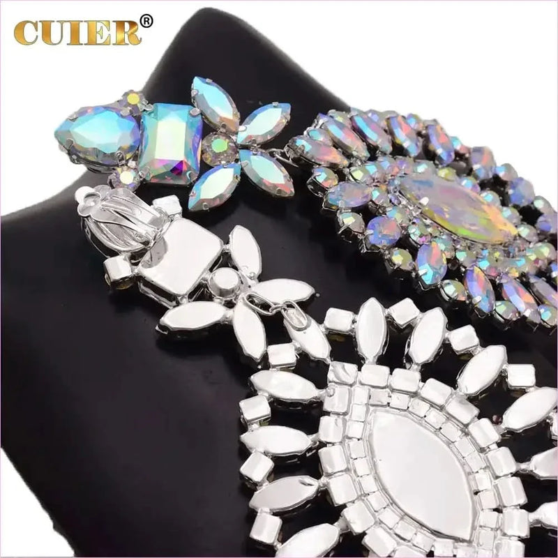 Ornate Crystal Chandelier Luxury Earrings Stunning Huge Drop Style