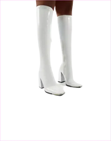 Pastel Square Toe Chunky Heel Candy Boots for Fun Style