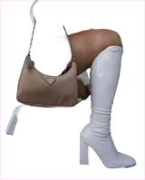 Pastel Square Toe Chunky Heel Candy Boots for Fun Style