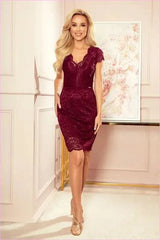 Peach Lace Dress Polish Fashion Style Unique