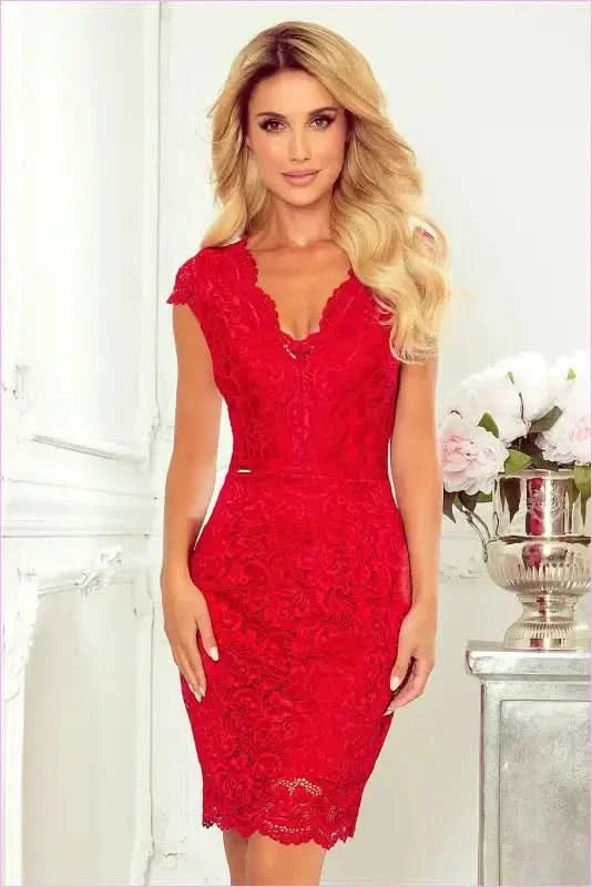 Peach Lace Dress Polish Fashion Style Unique