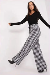 Pepite Pattern Wide Leg Pants Fashion Style