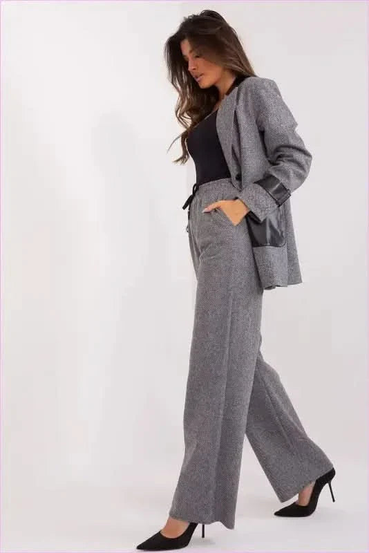 Pepite Pattern Wide Leg Pants Fashion Style