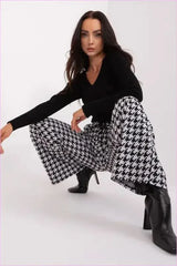 Pepite Pattern Wide Leg Pants Fashion Style