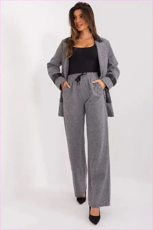 Pepite Pattern Wide Leg Pants Fashion Style