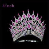 Pink Gemstone Rhinestone Wedding Crown Tiara Hair Jewellery