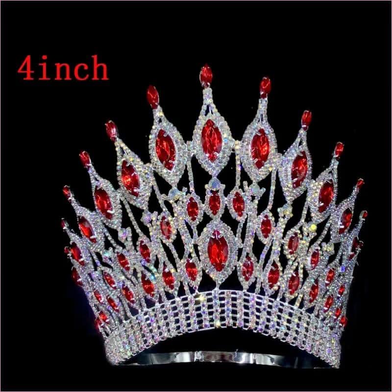 Pink Gemstone Rhinestone Wedding Crown Tiara Hair Jewellery