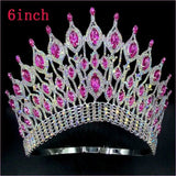Pink Gemstone Rhinestone Wedding Crown Tiara Hair Jewellery
