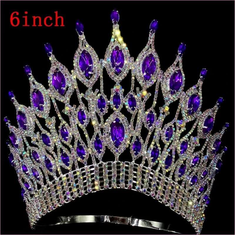 Pink Gemstone Rhinestone Wedding Crown Tiara Hair Jewellery