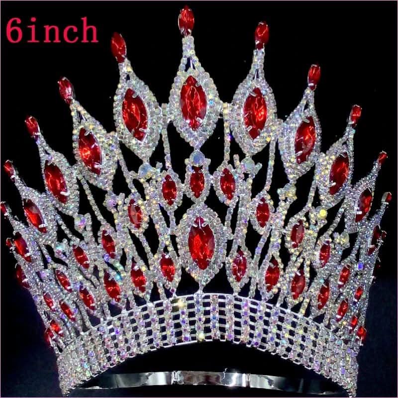 Pink Gemstone Rhinestone Wedding Crown Tiara Hair Jewellery
