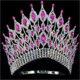 Pink Gemstone Rhinestone Wedding Crown Tiara Hair Jewellery