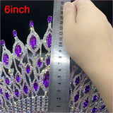 Pink Gemstone Rhinestone Wedding Crown Tiara Hair Jewellery