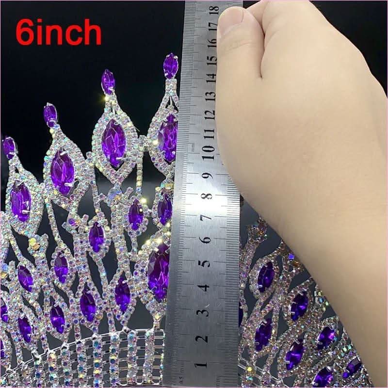 Pink Gemstone Rhinestone Wedding Crown Tiara Hair Jewellery