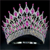 Pink Gemstone Rhinestone Wedding Crown Tiara Hair Jewellery